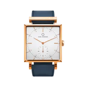 Carl Edmond White Deluxe Rose Gold Ocean Blue Leather