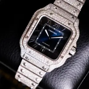 Cartier Cartier SantosLarge Blue Bussdown Natural Diamond Set