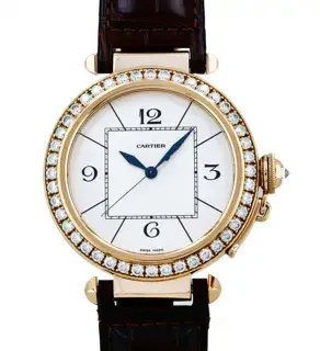 Cartier Cartier Pasha WJ120151 42mm Rose gold and Diamond and Leather Silver