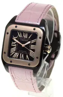 Cartier Cartier Santos W2020007 33mm Rose gold and Stainless steel Black