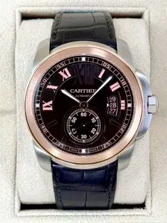 Cartier Cartier Calibre de Cartier W7100051 42mm Rose gold and Stainless steel Brown