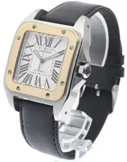 Cartier Cartier Santos 100 W20077X7 38mm Yellow gold and Stainless steel Silver