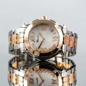 Chopard Chopard Happy Sport 8475 36mm Yellow gold and Stainless steel White