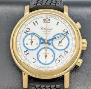 Chopard Chopard Mille Miglia 1247 39mm Yellow gold Blue and White