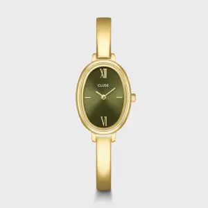 Cluse L'Ovale Watch Steel, Olive, Gold Colour