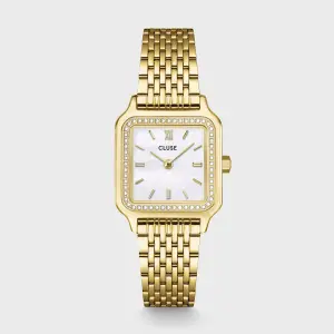 Cluse Gracieuse Petite Watch Steel, Glass Pearls, White, Gold Colour