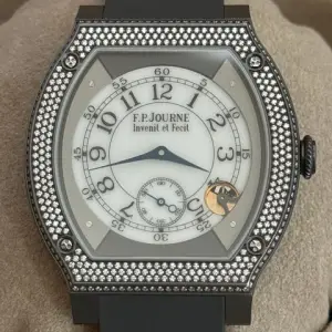 F.P. Journe F.P.Journe ÉléganteElegante Titalyt Set With Diamonds (ELHT) White Dial Grey Strap 48MM Calibre 1210