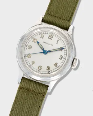 Gauthier 1944 Vintage Longines Sei Tacche US Navy BuShips Ref. 22847 - Silver Dial