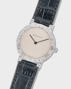 Gauthier 1990s Tiffany & Co. Atlas Sterling Silver Quartz Large Model - Silver Dial