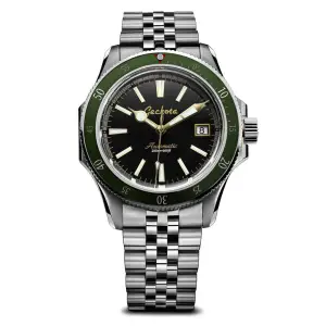 Geckota Sea-Hunter Dive Watch With Jade Green Bezel