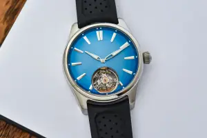 H. Moser & Cie. Pioneer Tourbillon Arctic Blue