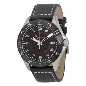 Hamilton HamiltonKhaki Pilot GMT Black Dial Black Leather Men's Watch H76755735