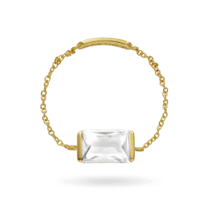 Ice Link 14K White Chain Ring