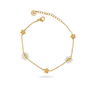 Ice Link Pearl Daisy Bracelet