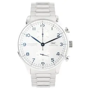 IWC IWC Portuguese ChronographPortugieser Chronograph Stainless Steel Silver Dial 41mm IW371617 Full Set