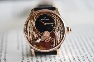 Jaquet Droz Loving Butterfly Automaton Chinchilla Red Dial