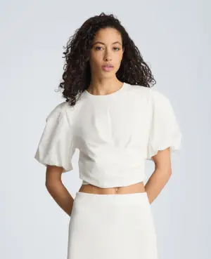 Kenneth Cole Puff Sleeve Wrap Tee