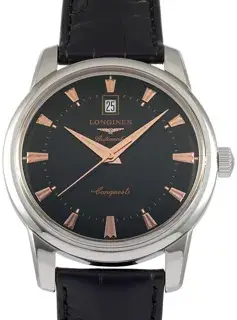 Longines Longines Heritage L1.645.4.52.4 40mm Stainless steel Black