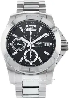 Longines Longines Conquest L3.662.4.56.6 41mm Stainless steel Black