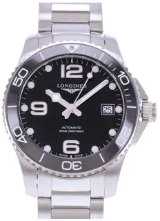 Longines Longines HydroConquest L3.780.4.56.9 39mm Stainless steel Black