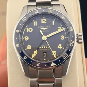 Longines Longines SpiritZulu Time L3.802.4.60.6 39mm Gmt New from AD; Full Set; Anthracite dial; Bracelet