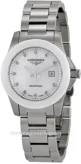 Longines Longines Conquest L3.257.4.87.6 29.5mm Ceramic and Stainless steel White