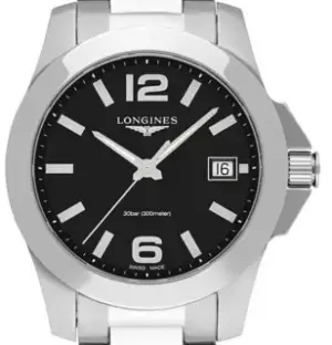 Longines Longines Conquest L3.377.4.58.6 34mm Stainless steel Black