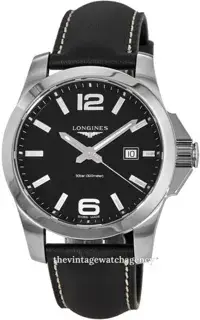 Longines Longines Conquest L3.760.4.56.3 43mm Stainless steel Black