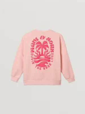 Maui & Sons Life's Good Ladies Oversized Crewneck Fleece