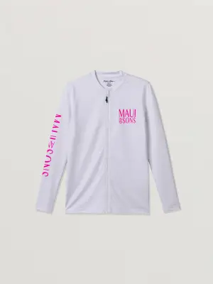 Maui & Sons Womens Seaside Zip Front Long Sleeve Sun Shirt