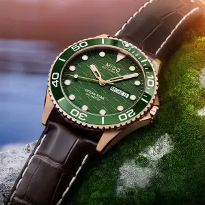 Mido Ocean Star 200C Rose Gold PVD Green Dial