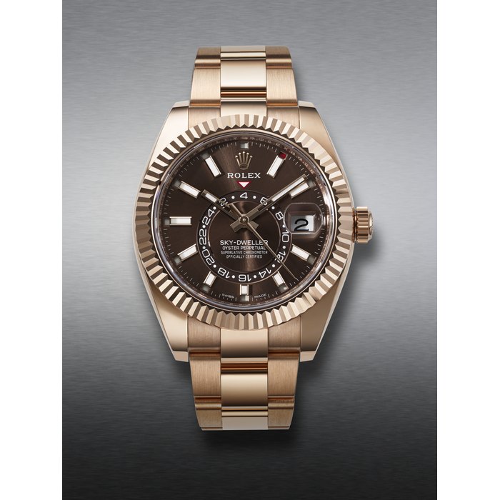 ROLEX, PINK GOLD DUAL-TIME ANNUAL CALENDAR 'SKY-DWELLER', REF. 336935