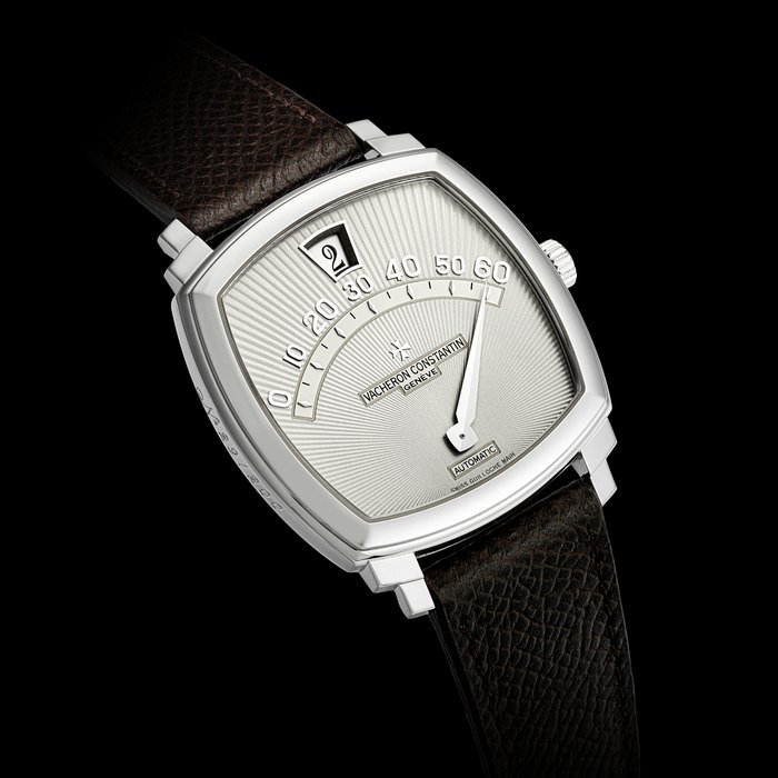 Vacheron Constantin VACHERON CONSTANTIN. A RARE 18K WHITE GOLD LIMITED EDITION CUSHION-SHAPED AUTOMATIC WRISTWATCH WITH JUMP HOUR AND RETROGRADE MINUTES SALTARELLO MODEL, NO. 29⁄200, REF. 43041, CASE NO. 704’631, CIRCA 1998