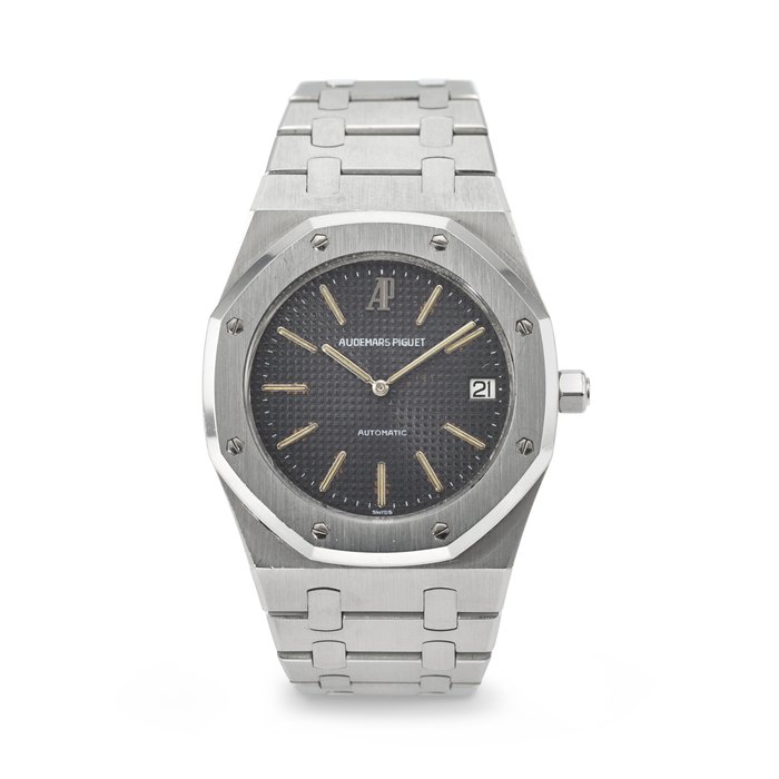 AUDEMARS PIGUET. A RARE AND ATTRACTIVE STAINLESS STEEL AUTOMATIC WRISTWATCH WITH DATE AND BRACELET SIGNED AUDEMARS PIGUET, ROYAL OAK 'C-SERIES' MODEL, REF. 5402ST, NO. C 1847, CIRCA 1980