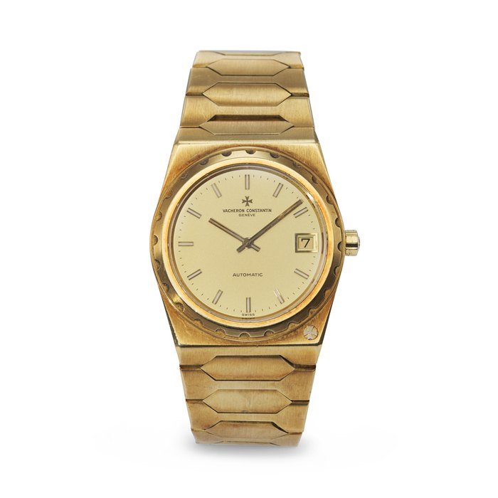Vacheron Constantin VACHERON CONSTANTIN. A VERY RARE AND ATTRACTIVE 18K GOLD AUTOMATIC WRISTWATCH WITH DATE AND BRACELET SIGNED VACHERON CONSTANTIN, 222 MODEL, REF. 44018/411, MOVEMENT NO. 719'674, CASE NO. 571'209, CIRCA 1985