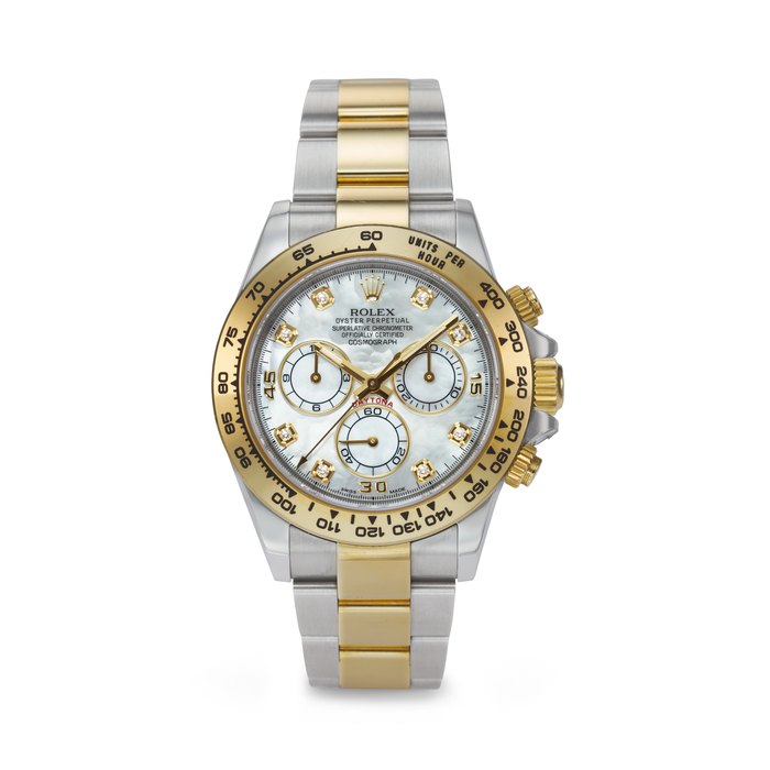 ROLEX, YELLOW GOLD, STAINLESS STEEL, AND DIAMOND-SET 'DAYTONA', WITH MOTHER OF PEARL DIAL, REF. 116503