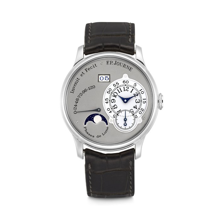 F.P.JOURNE. A PLATINUM AUTOMATIC WRISTWATCH WITH MOON PHASES, DATE AND POWER RESERVE OCTA LUNE MODEL, CASE NO. 011-03L, CIRCA 2003