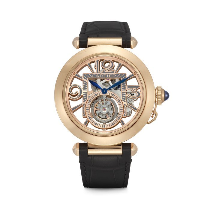 Cartier CARTIER. AN 18K PINK GOLD SKELETONISED TOURBILLON WRISTWATCH PASHA DE CARTIER MODEL, REF. WHPA0006, CASE NO. 362030BX, CIRCA 2022