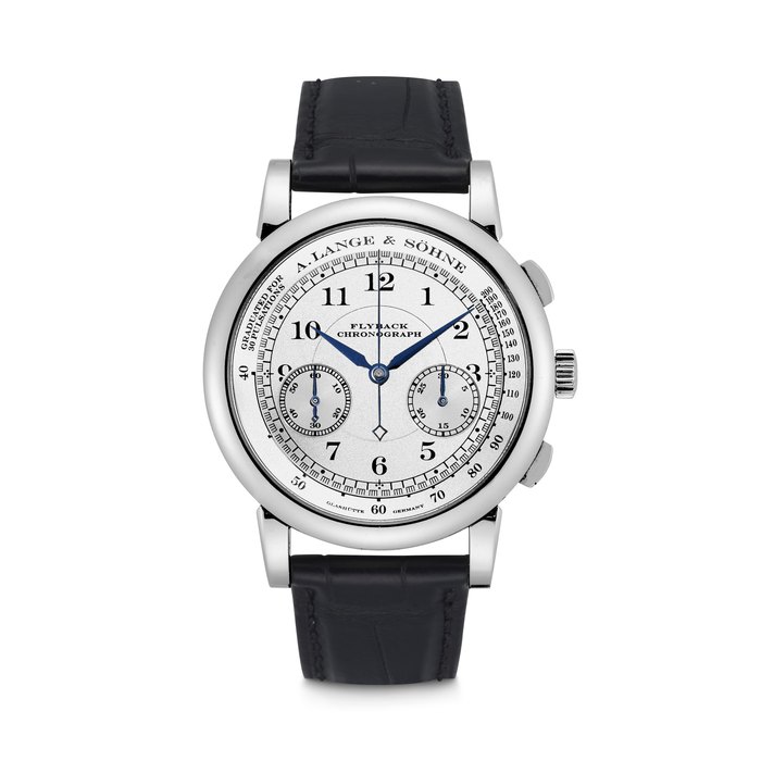 A. LANGE & SÖHNE. AN 18K WHITE GOLD FLYBACK CHRONOGRAPH WRISTWATCH 1815 CHRONOGRAPH MODEL, REF. 401.026, CASE NO. 153'484, CIRCA 2005