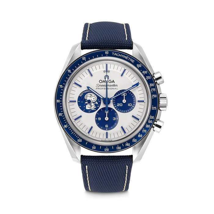 Omega OMEGA. A STAINLESS STEEL LIMITED EDITION CHRONOGRAPH WRISTWATCH MADE TO COMMEMORATE THE 50 TH ANNIVERSARY OF THE “SILVER SNOOPY AWARD”, SPEEDMASTER ANNIVERSARY SERIES, REF. 310.32.42.50.02.001, CASE NO. 88’465’456