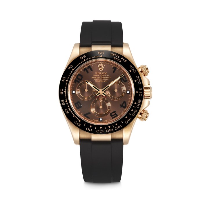 ROLEX. AN 18K PINK GOLD AUTOMATIC CHRONOGRPAH WRISTWATCH DAYTONA MODEL, REF. 116515, CASE NO. 2E453082