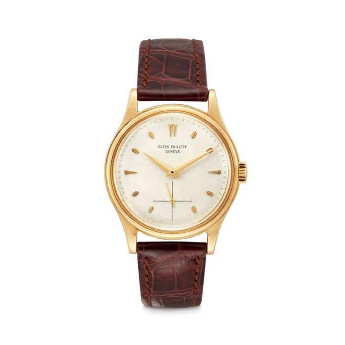 PATEK PHILIPPE. AN 18K GOLD WRISTWATCH CALATRAVA MODEL, REF. 2509J, MOVEMENT NO. 722’053, CASE NO. 679’220, MANUFACTURED IN 1953