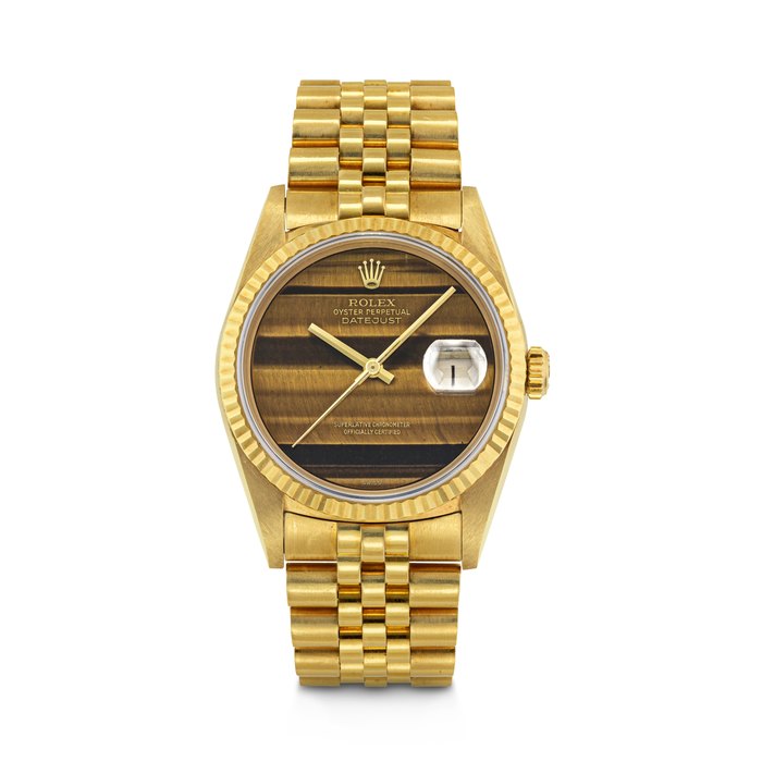 ROLEX, DATEJUST WITH TIGER-EYE DIAL, REF. 16238 CASE NO. E131008