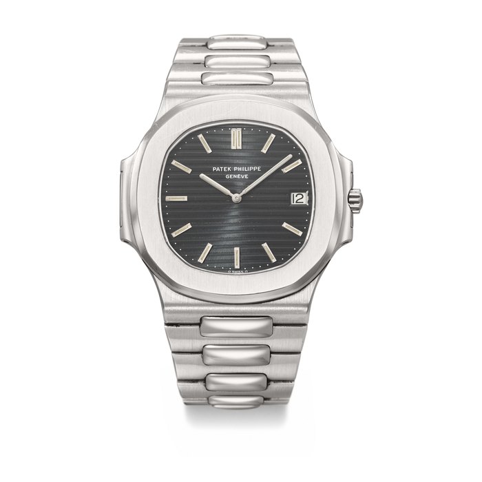 PATEK PHILIPPE. A RARE AND ICONIC STAINLESS STEEL AUTOMATIC WRISTWATCH WITH DATE AND BRACELET SIGNED PATEK PHILIPPE, NAUTILUS MODEL, REF. 3700⁄1, MOVEMENT NO. 1'308'996, CASE NO. 538'875, MANUFACTURED IN 1979