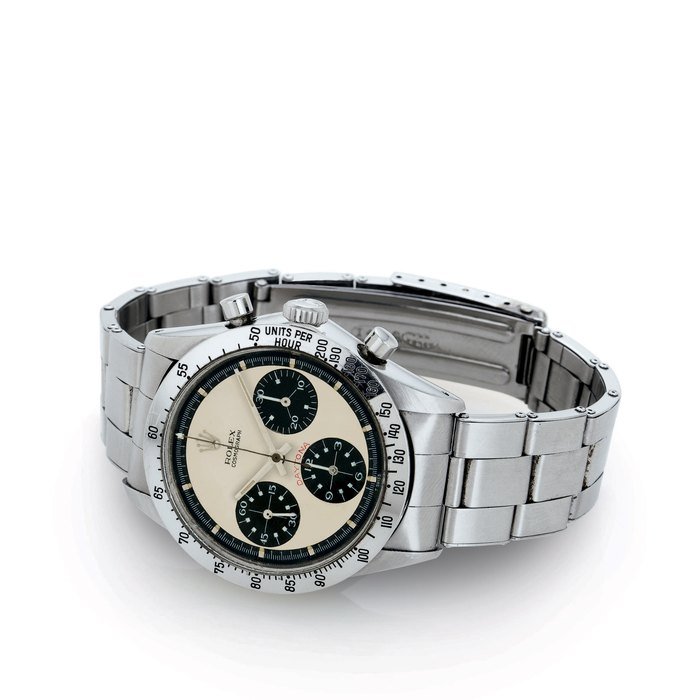 Rolex ROLEX. A FINE AND RARE STAINLESS STEEL CHRONOGRAPH WRISTWATCH WITH BRACELET SIGNED ROLEX, COSMOGRAPH DAYTONA, PAUL NEWMAN MODEL, REF. 6239, CASE NO. 2379276, CIRCA 1967 · 6239