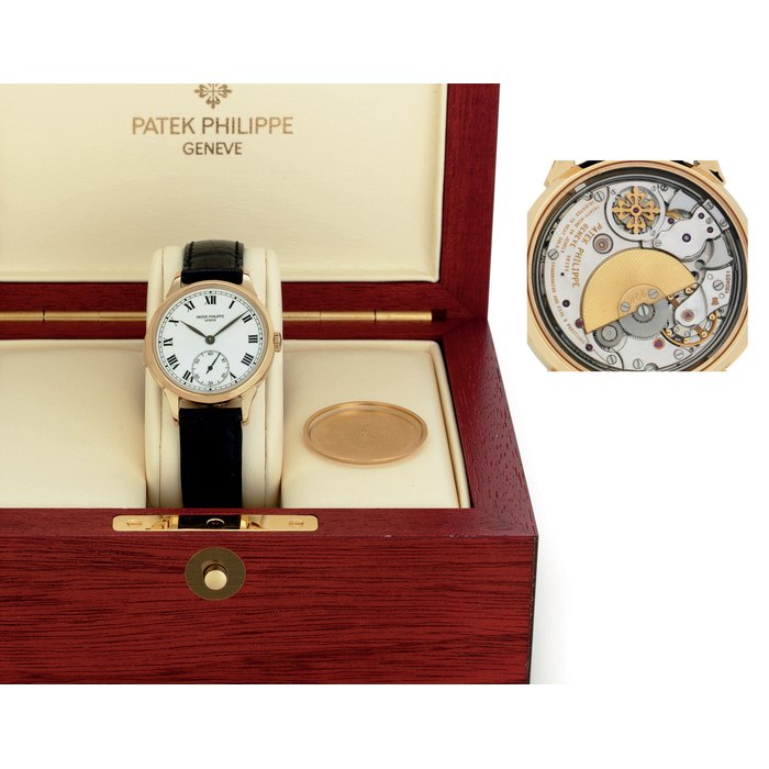 PATEK PHILIPPE. A FINE AND RARE 18K GOLD MINUTE REPEATING WRISTWATCH WITH ADDITIONAL GOLD CASE BACK, MADE TO CELEBRATE THE 150TH ANNIVERSARY OF PATEK PHILIPPE IN 1989 SIGNED PATEK PHILIPPE, GENEVE, MOVEMENT NO. 1904031, CASE NO. 2906833, REF. 3979, MANUFACTURED IN 1991