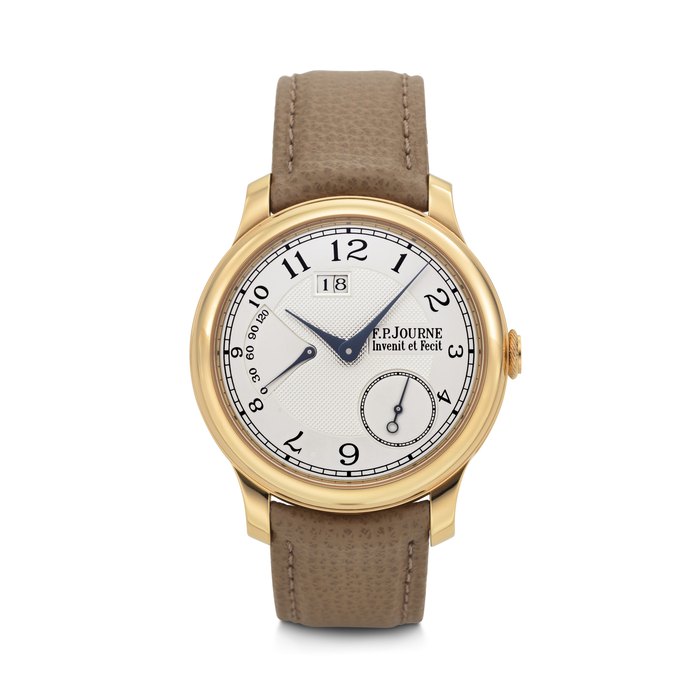 F.P. JOURNE. A HIGHLY COVETED AND ATTRACTIVE 18K PINK GOLD AUTOMATIC WRISTWATCH WITH OUTSIZED DATE AND POWER RESERVE OCTA AUTOMATIQUE RÉSERVE MODEL, CASE NO. 317-AR, CIRCA 2012