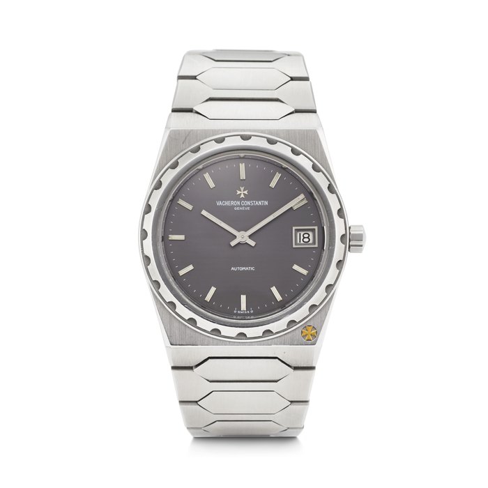 VACHERON CONSTANTIN. A HISTORICALLY NOTABLE AND COVETED AUTOMATIC STAINLESS STEEL WRISTWATCH WITH DATE AND BRACELET, GIFTED BY THE LAST SHAH OF IRAN MOHAMMAD REZA PAHLAVI 222 MODEL, REF. 44018, MOVEMENT NO. 673'621, CASE NO. 522'003, MANUFACTURED IN 1977