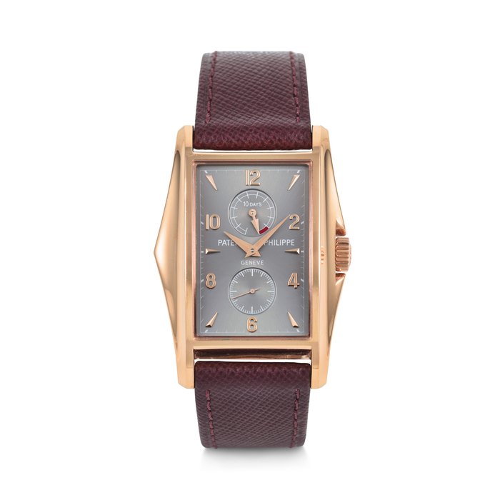 PATEK PHILIPPE. AN ELEGANT AND CELEBRATIONAL 18K PINK GOLD LIMITED EDITION WRISTWATCH WITH 10-DAY POWER RESERVE INDICATION, MADE TO COMMEMORATE THE MILLENNIUM IN 2000 GONDOLO MILLENNIUM MODEL, REF. 5100R-001, MOVEMENT NO. 3'202'580, CASE NO. 4'098'681, CIRCA 2000