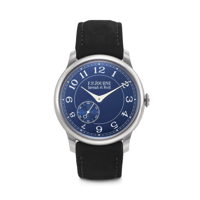 F.P. JOURNE. AN EXTREMELY COVETED AND VIBRANT TANTALUM WRISTWATCH WITH CHROME BLUE DIAL CHRONOMÈTRE BLEU MODEL, REF. CB, NO. 116-CB, CIRCA 2011
